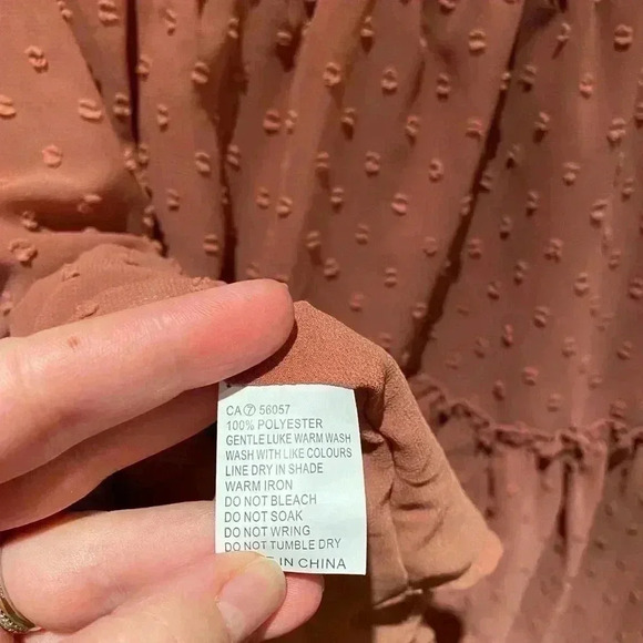 YOURS TRULY BY FREE PEOPLE BLUSH PINK TIERED POLKA DOT MINI SKIRT SIZE 10 - Picture 4 of 4